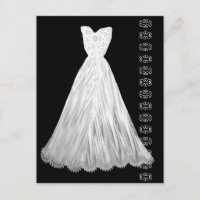 White Wedding Dress with Lace Accent Postcard