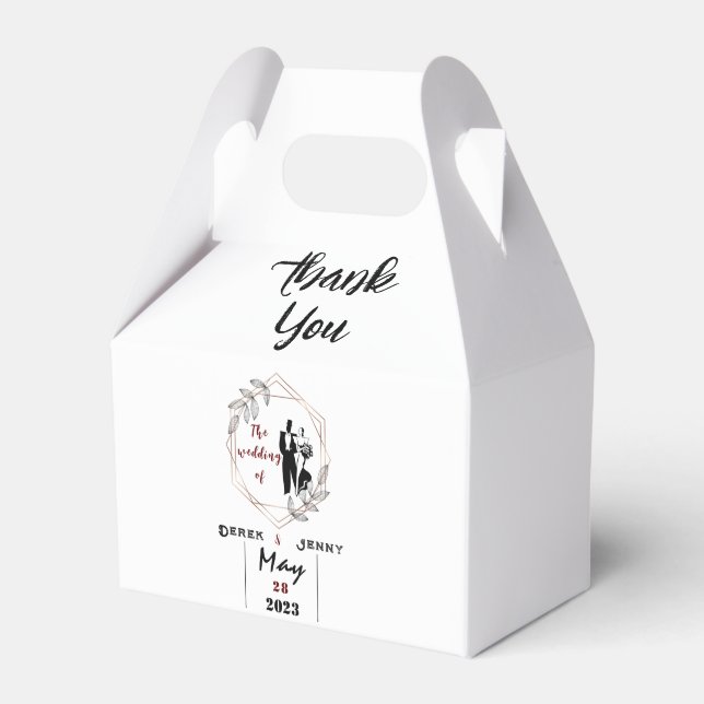White Wedding Favor Box (Front Side)