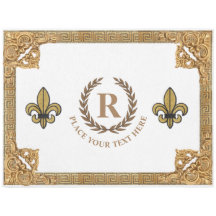 White Wedding Fleur De Lis Aubusson Personalized
