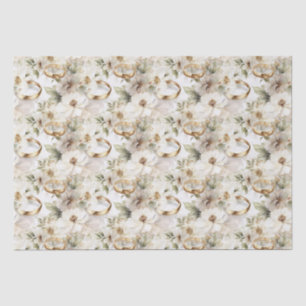 White Wedding Flowers Tissue Paper