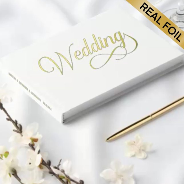 White Wedding Foil Guestbook (Creator Uploaded)