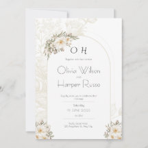 White wedding Invitation