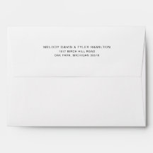 White Wedding Invitation Text Return Address