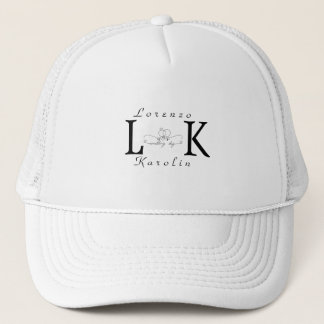 White Wedding Monogram Simple Elegant Minimalist Trucker Hat