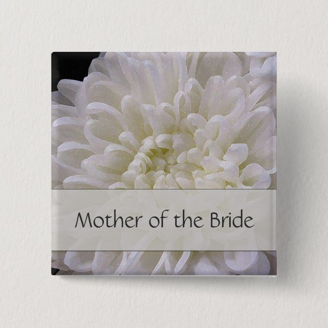 White Wedding Pin for the Mother of the Bride (Front)