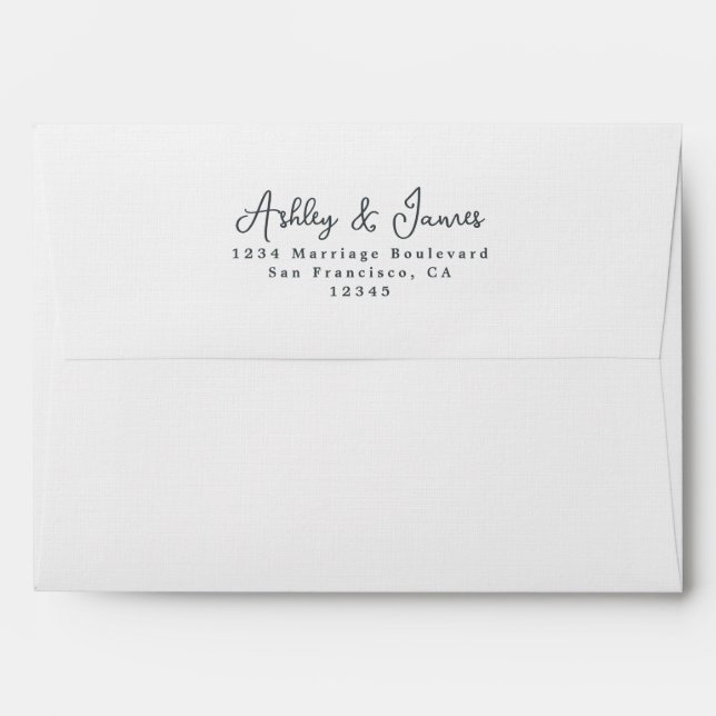 White Wedding Return Address Envelope (Back (Top Flap))