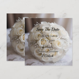 White Wedding Rose Topiary Ball, Card