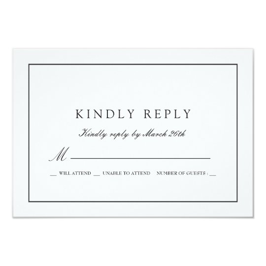 White Wedding RSVP Card