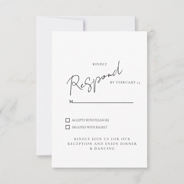 White  Wedding RSVP Dinner & Dancing (Front)