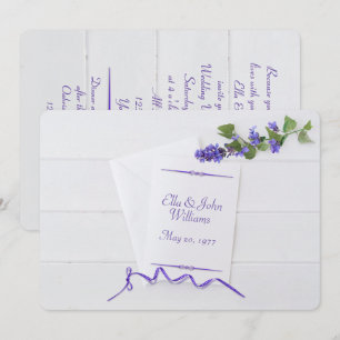 white wedding vow renewal on wood invitation
