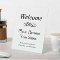 White Welcome Remove Shoes WiFi