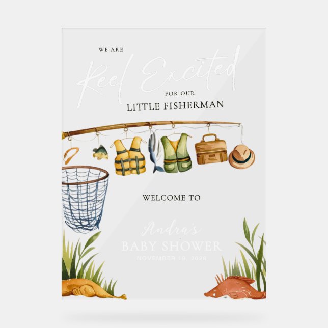 White Welcome to our Reel Excited Fisherman Baby  (Recto)