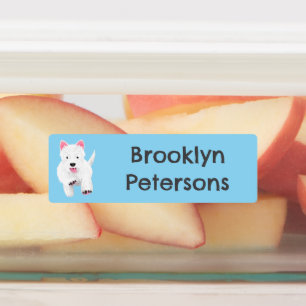 White west highland terrier cartoon personalized