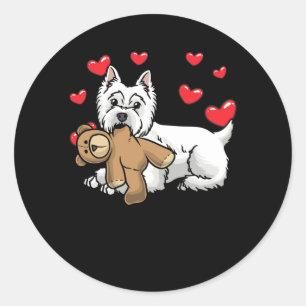 White West Highland Terrier Dog Classic Round Sticker