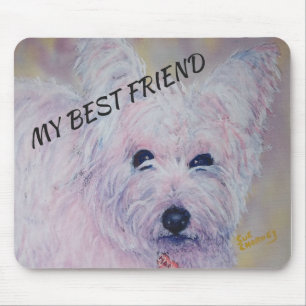 WHITE WEST HIGHLAND TERRIER MOUSE PAD