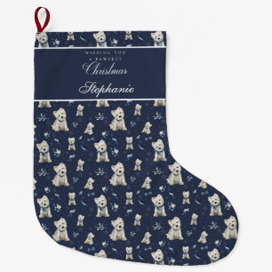 White Westie Christmas Large Christmas Stocking