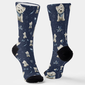 White Westie Christmas Socks