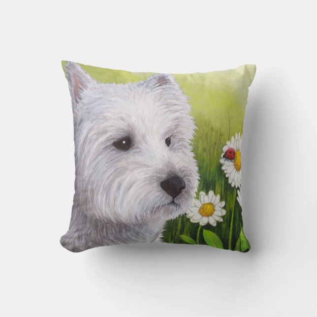 White Westie Dog 83 Pillow Case (Front)