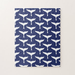 White Whale Tail Sea Animal Blue Ocean Marine Jigsaw Puzzle