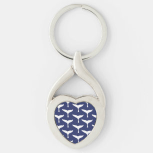 White Whale Tail Sea Animal Blue Ocean Marine Keychain