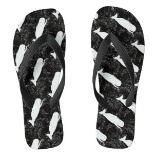 white whales black flip flops