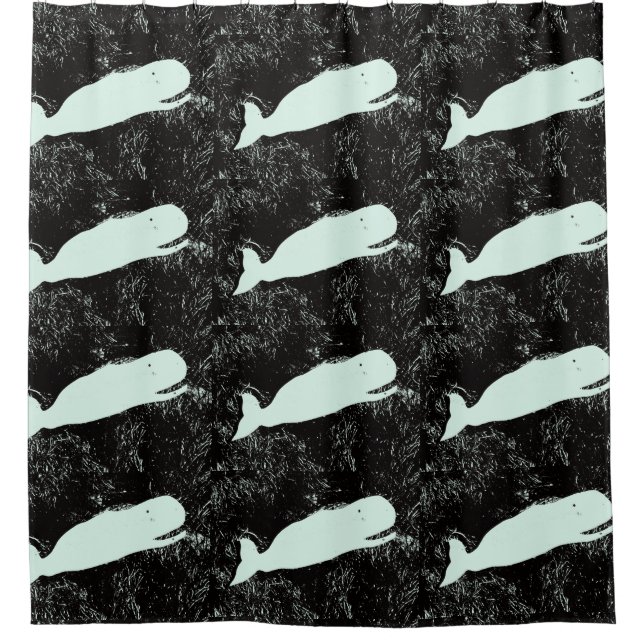 white whales on black pattern (Front)
