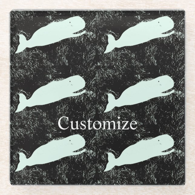 White whales Thunder_Cove Glass Coaster (Front)