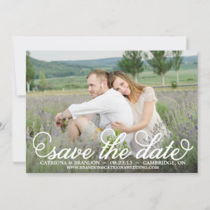 White Whimsical Script Save the Date Announcement