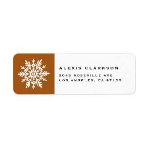 White Whimsical Snowflake Burnt Orange Christmas