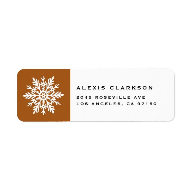 White Whimsical Snowflake Burnt Orange Christmas (Front)