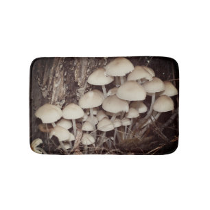 White Wild Mushroom Cluster Bath Mat