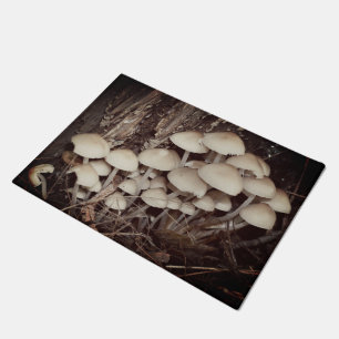White Wild Mushroom Cluster  Doormat