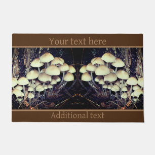 White Wild Mushroom Cluster Personalized Doormat