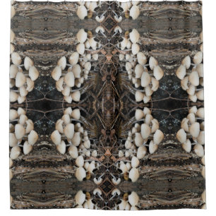 White Wild Mushrooms Abstract Nature Pattern   