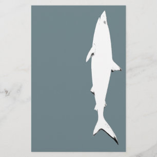 white wild shark - sea animals stationery