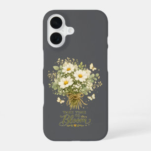 White Wildflower Bouquet iPhone 16 Case