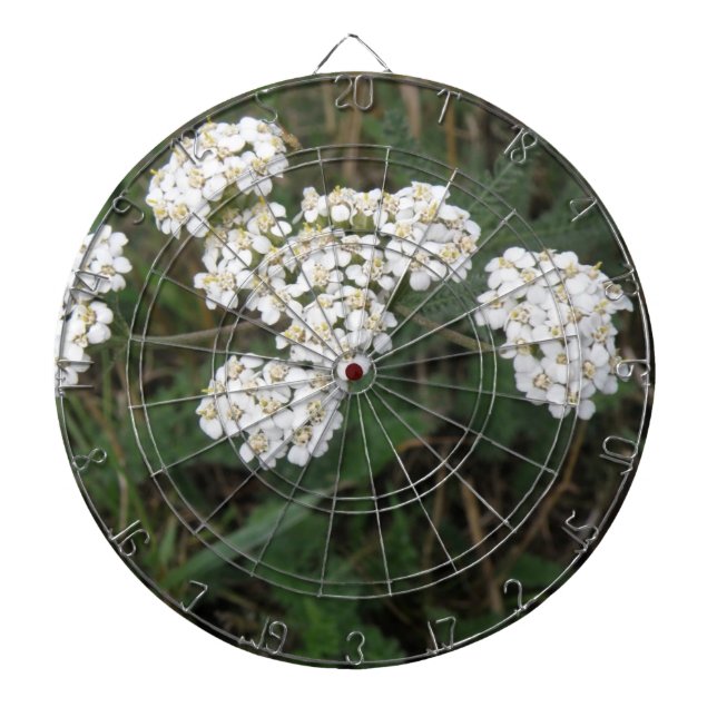 White Wildflowers Dart Board (Front)