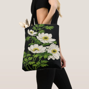 White Wildflowers Floral Tote Bag