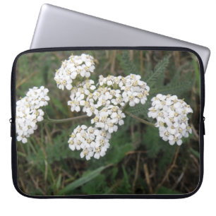 White Wildflowers Laptop Bag