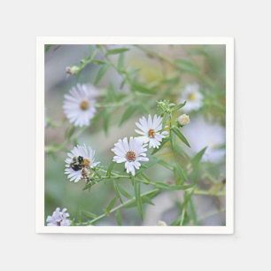 White wildflowers napkin