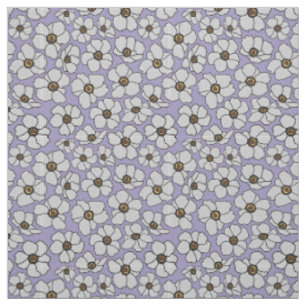 White Windflower Anemones On Lavender Fabric