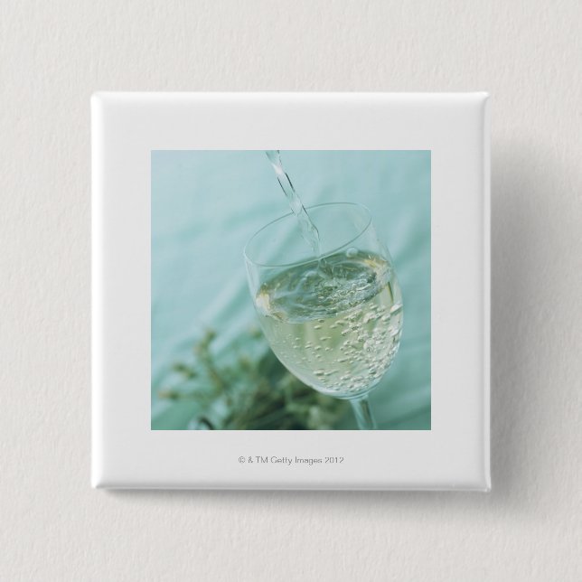 White Wine 2 Inch Square Button (Front)