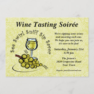 White Wine 5 S's Party Invitation