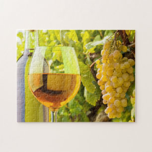 White Wine And Grapes Jigsaw Puzzle