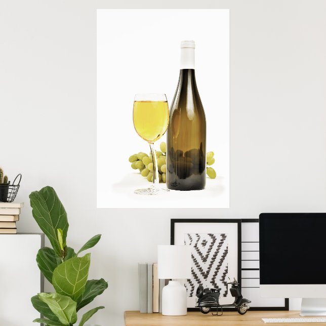 White wine and grapes poster (Home Office)