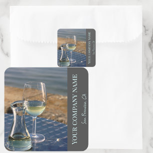 White wine decor for wine shops, bar or vinery square sticker