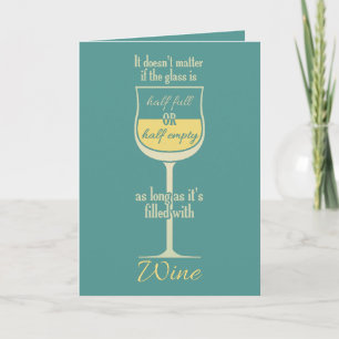 White Wine Glass custom greeting card