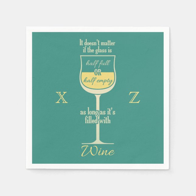 White Wine Glass custom paper napkins (Front)