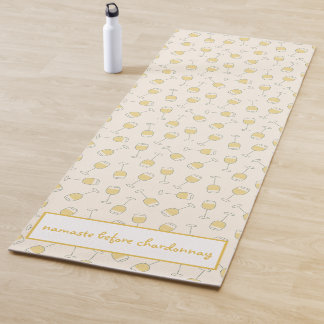 White Wine Glass Namaste Before Chardonnay Yoga Mat