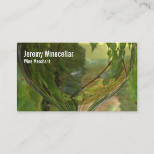 White wine glass vineyard business card